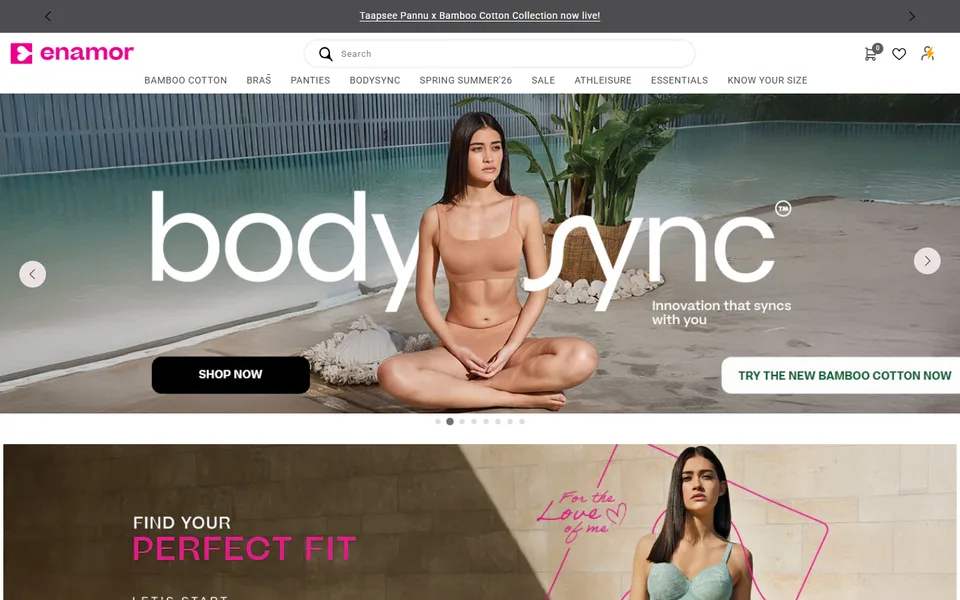Enamor fashion eCommerce website