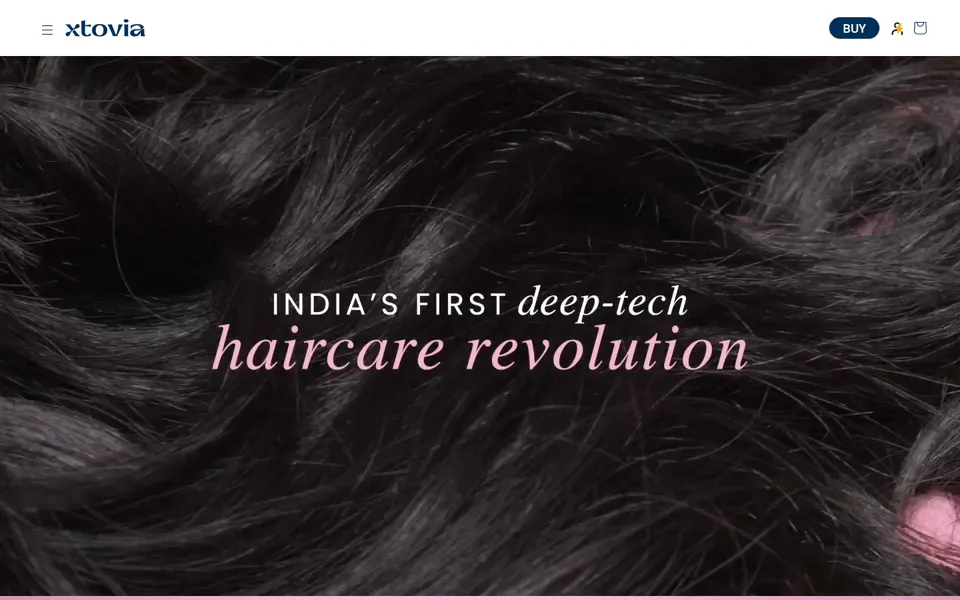 Xtovia haircare eCommerce website